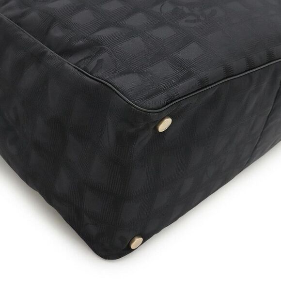 Pre Loved chanel Travel Line Tote Bag CC Logo Women black | black Shoulder Bags - Picture 3 of 7